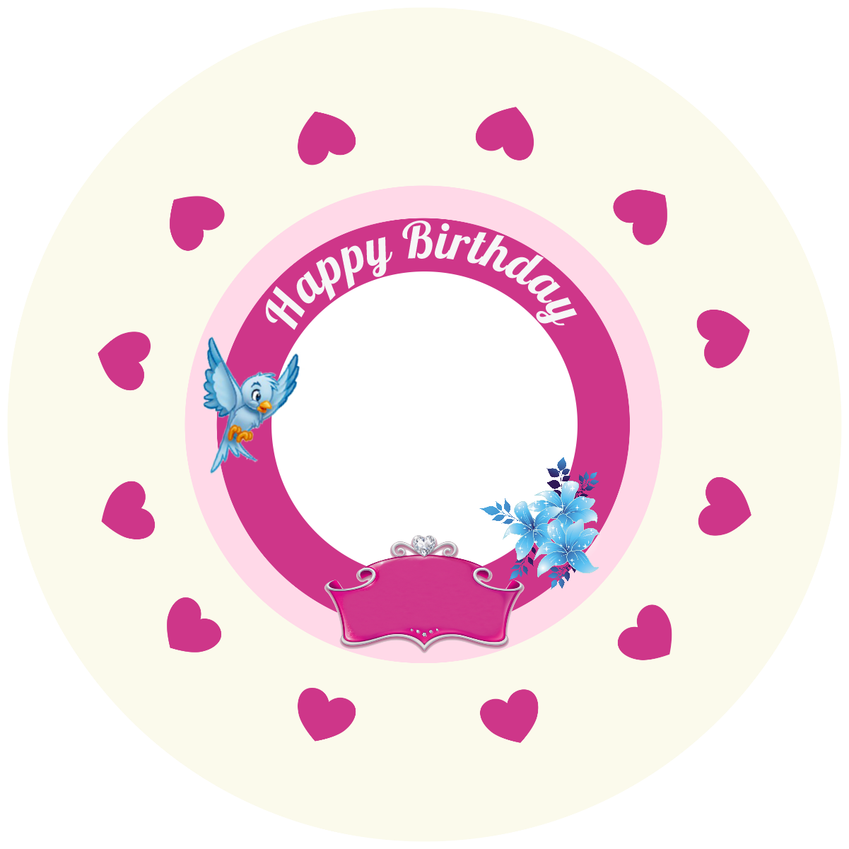 Photo Bird Design 30 cm, Print Size 460 mm