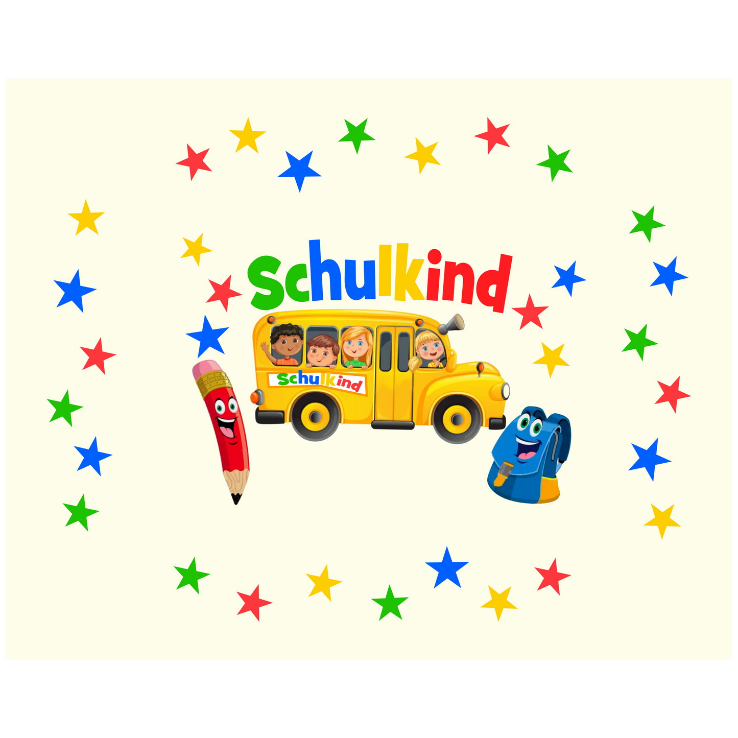 Schulkind Bus 34 x 24 cm Printing 500 mm