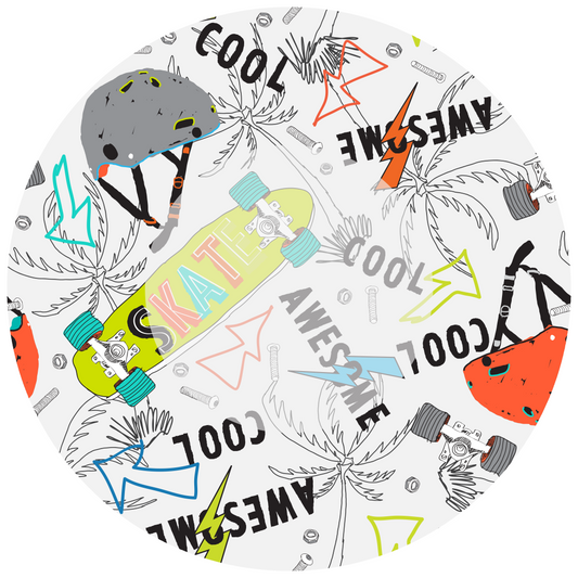 Skateboard Round Design 30 cm, Print Size 460 mm