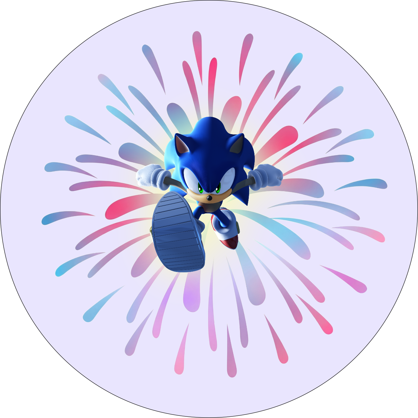 Sonic Fireworks Round 20 cm, Printing Size 360 mm