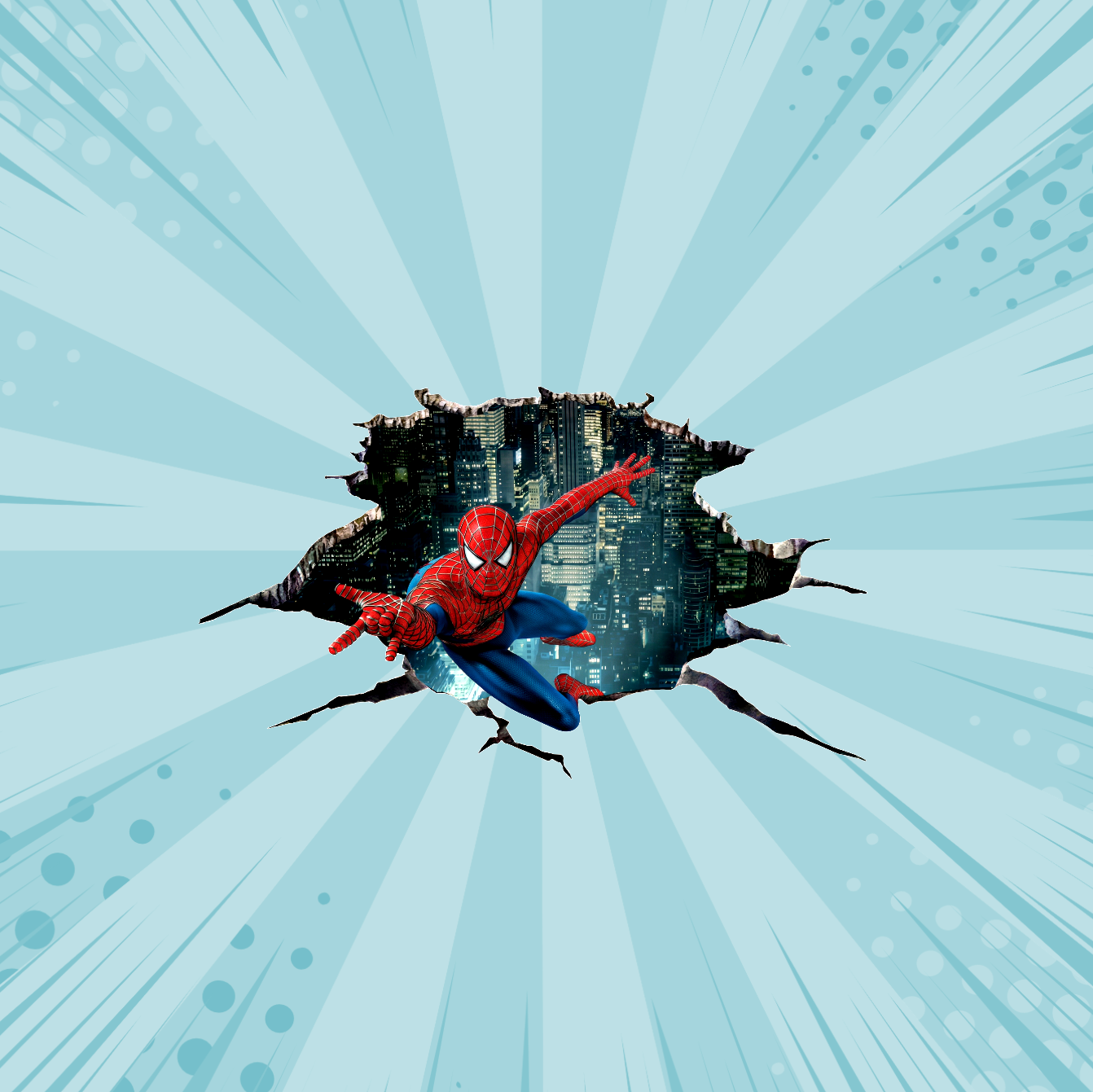 Spiderman Hole 20 x 20 cm, Printing Size 360 mm