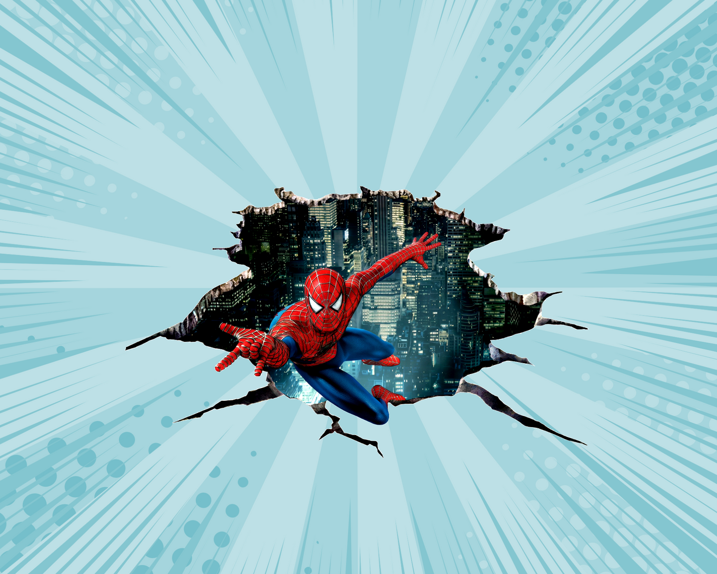 Spiderman Hole 34 x 24 cm, Printing Size 500 mm