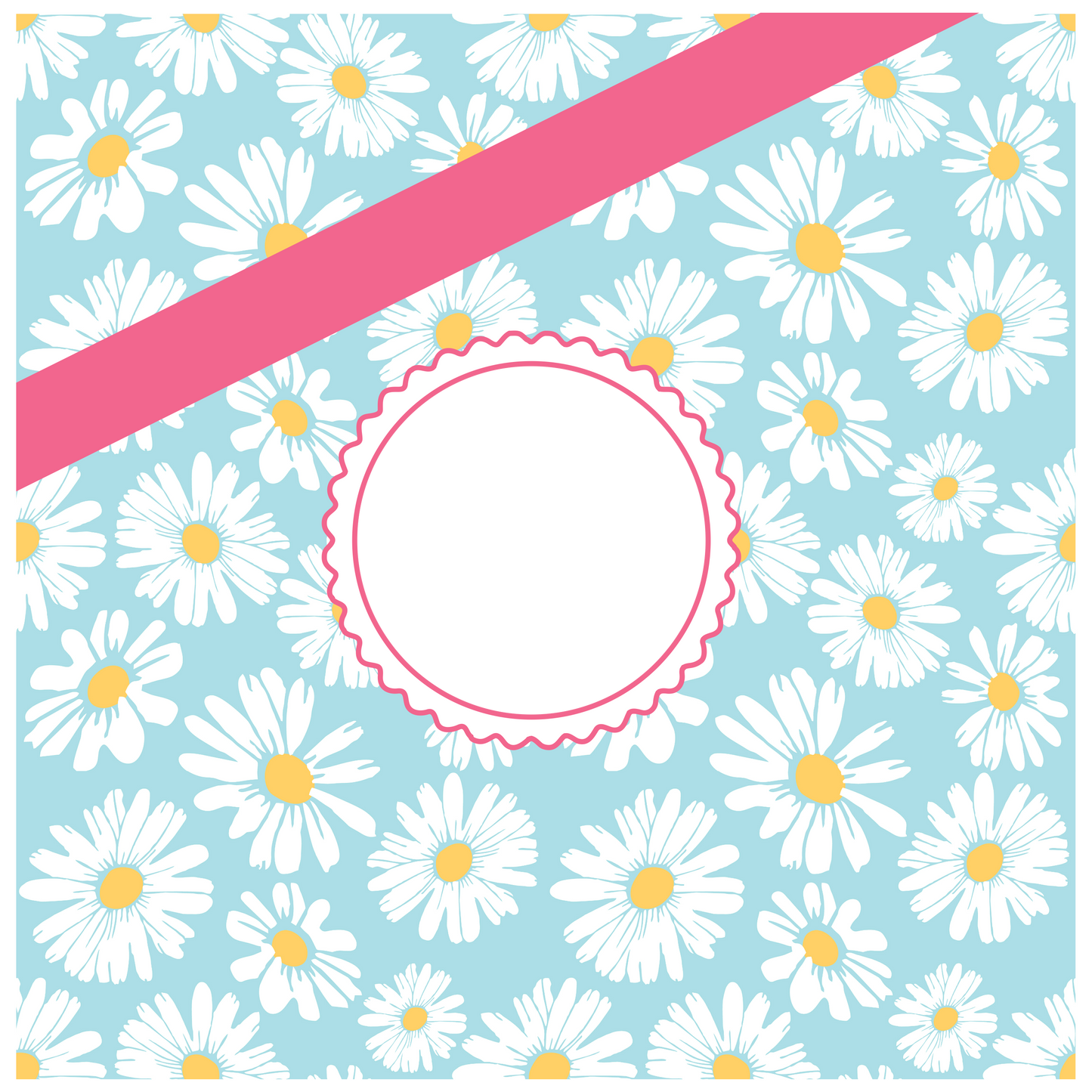 White Flowers  Design 30 x 30 cm, Print Size 460 x 460 mm