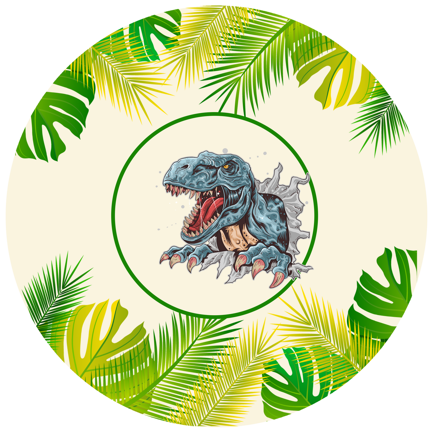 Dinosaur T- Rex Round Design 20 cm, Print Size 360 mm