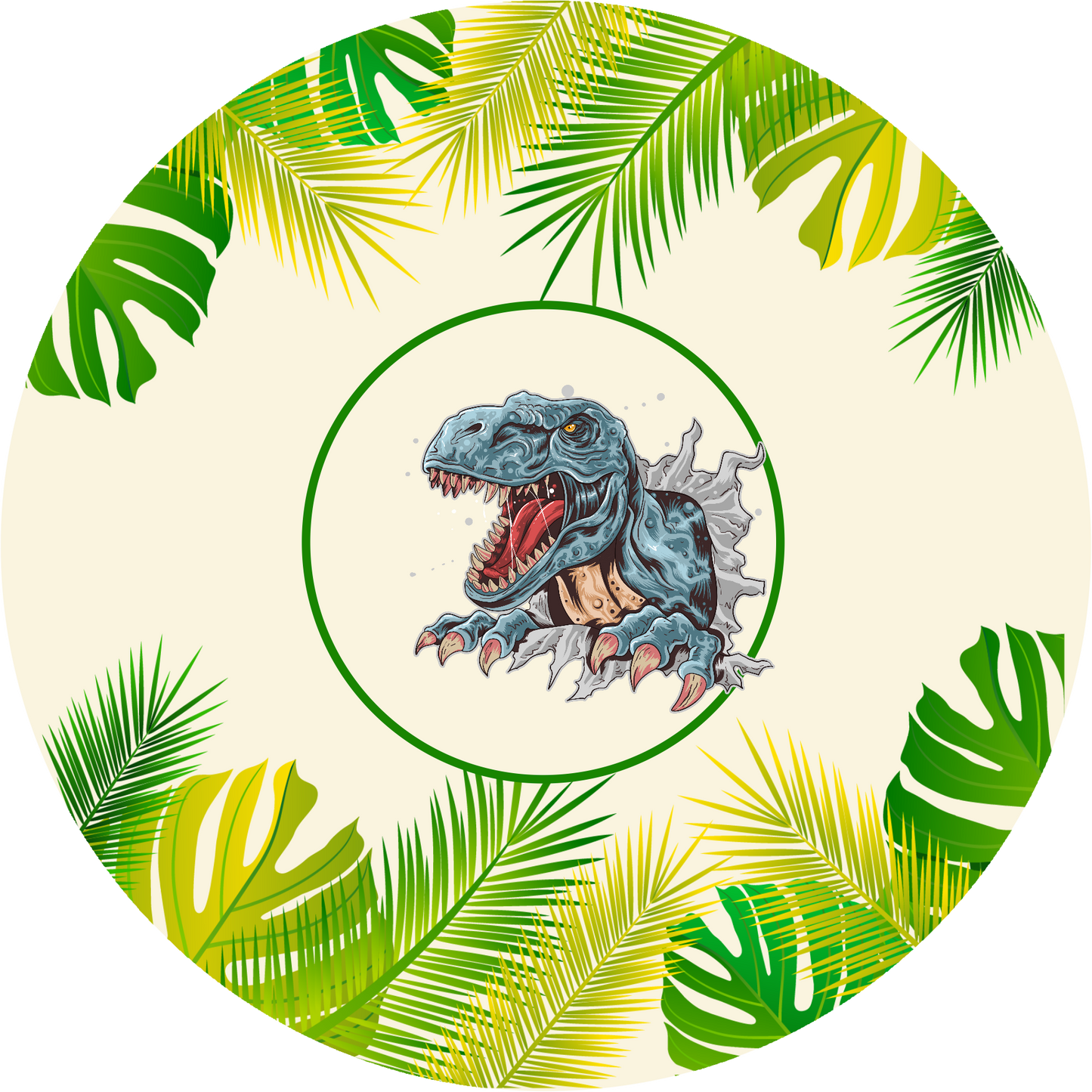 Dinosaur T- Rex Round Design 20 cm, Print Size 360 mm