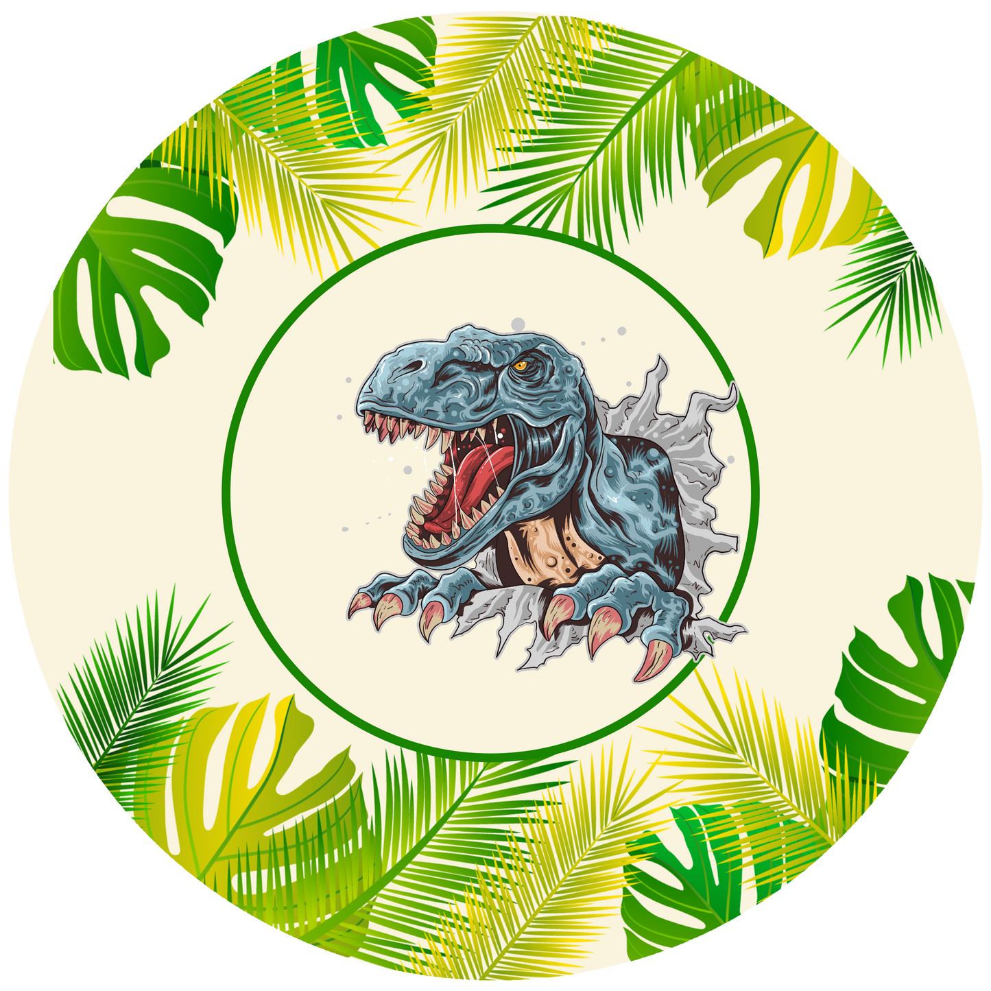 Dinosaur T- Rex Round Design 26 cm, Print Size 420 mm